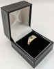 375 HALLMARKED 9CT, YELLOW GOLD, SIGNET RING WITRH DESIGN ON BAND, SIZE: Q, 2.5G, BOXED