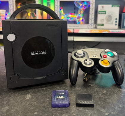 Nintendo GameCube Black Console + 2 x Memory Cards