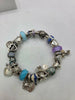 pandora ' golden snitch'  charm bracelet with 15 charms , silver (925) 54.5 grams
