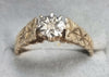 9ct Gold Patterned Diamond Ring Size M