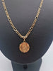 9ct Yellow Gold 3 In 1 Figaro Chain Necklace With St.Christopher Pendant - 20" Long - 13.9 Grams