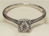 9ct White Gold Diamond Cluster Ring - Size o