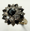 9CT GOLD CZ & SAPPHIRE STYLE CLUSTER RING SIZE N