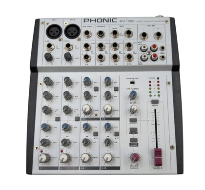 Phonic MU1002 Compact 10-Input 2-Bus Analog Mixer 