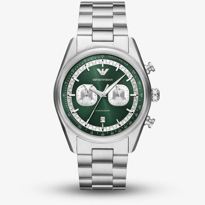 Emporio Armani Chronograph Green Dial Mens Watch MPN: AR11637