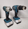 Makita Cordless Combi Drill and Impact Driver Set with 2 Batteries