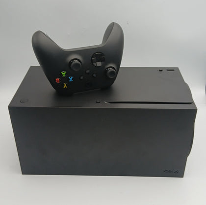 Microsoft Xbox Series X 1TB black gaming console with 1 controller and all leads BOXED