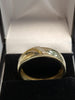 9ct Yellow Gold Band Ring with Clear Stones - Size Z - 2.74g
