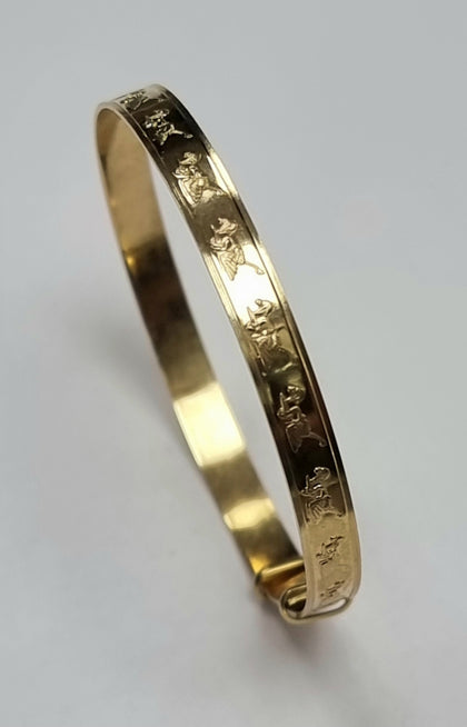 9ct Gold Baby Bangle Patterned