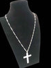 925 Sterling Silver Twist Chain Necklace With Cross Pendant - 24" Long - 13.0 Grams *BRAND NEW*