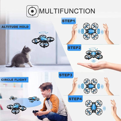 4DRC Mini Drone Kids Gift Easy Hand Operated RC Aeroplane Quadcopter 3 Batteries.