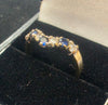 9ct GOLD RING (with blue/white stone) 375 2.1G Size O