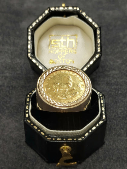 1/10th Krugerrand in 9ct Gold Ring - Size P