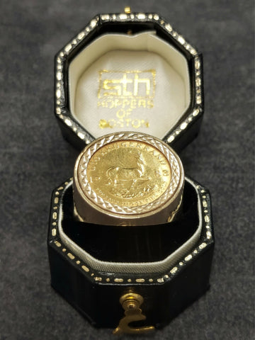 1/10th Krugerrand in 9ct Gold Ring - Size P