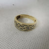 9K Gold Patterned, Diamond Ring - 6.4Grams, Size: V (BOX INCLUDED)