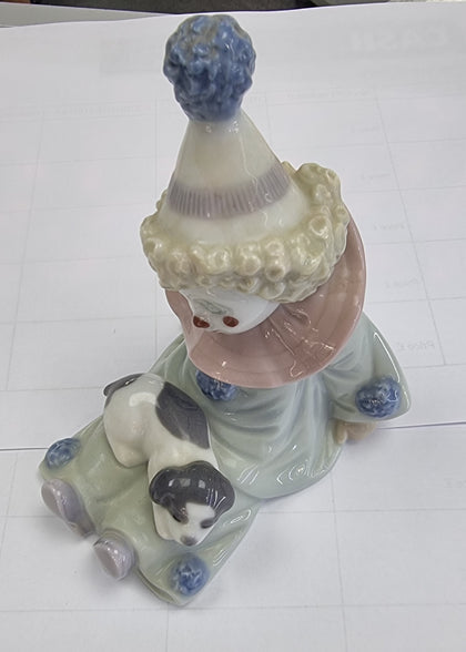 Retired  LLADRO #5277 Pierrot Clown With Puppy Dog SOOO CUTE!!!