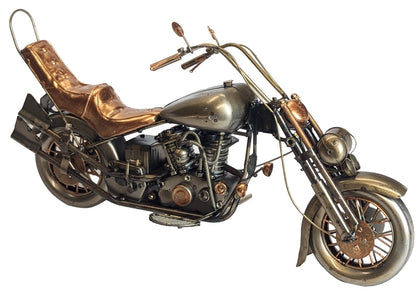Motorcycle - Polished Metal - 39cm
