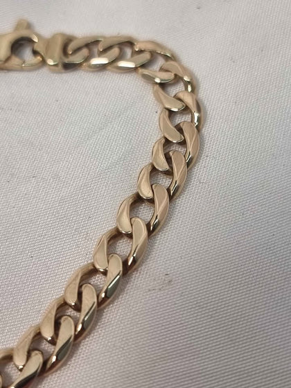9ct Yellow Gold Curb Bracelet - 8.5