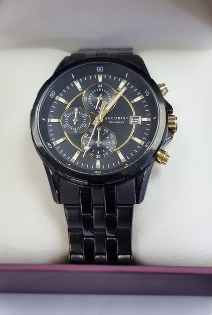 ACCURIST 7320 BLACK ION PLATED CHRONOGRAPH