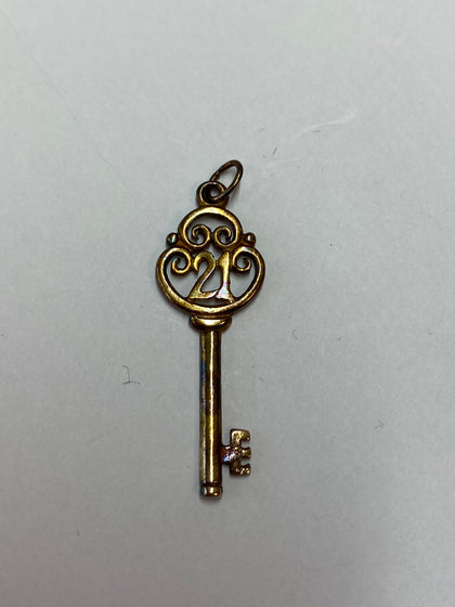 9CT GOLD  “21 KEY TO THE DOOR”  1gr