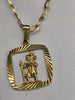 9k GOLD 24" st christopher Pendant with chain - pendant 1.47 grams , chain- 5.0 grams