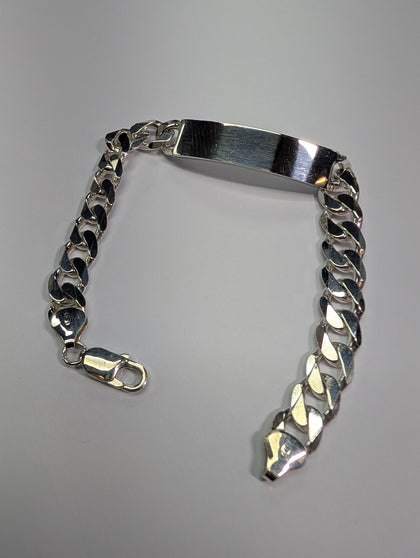 New Sterling Silver I.D  Curb Bracelet