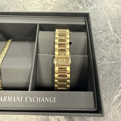 Armani Exchange Gold-Tone Stainless Steel Watch & Bracelet AX17144