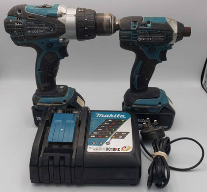 collection only Makita LXT 18v DHP458 combi drill & DTD152 impact driver with 2 x 5.0ah battery and charger Boxed