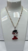 925 Silver Chain With 925 silver Red Monkey Pendant 23.53g **Hallmarked**