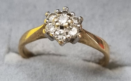 9ct Gold Diamond Ring Size G 1/2