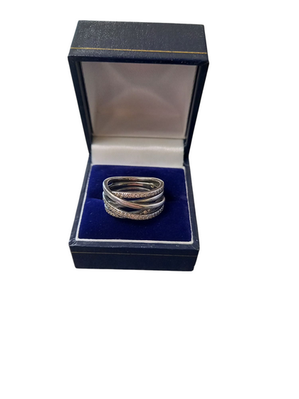Pandora Braided Crystal Ring - Size-O-P