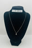 9CT WHITE GOLD, 375 HALLMARKED, 20’’ CHAIN W/ STONE, 3.86G, BOXED