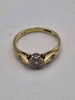 18ct Yellow Gold CZ Solitaire Dress Ring – Size J – 2.21 Grams