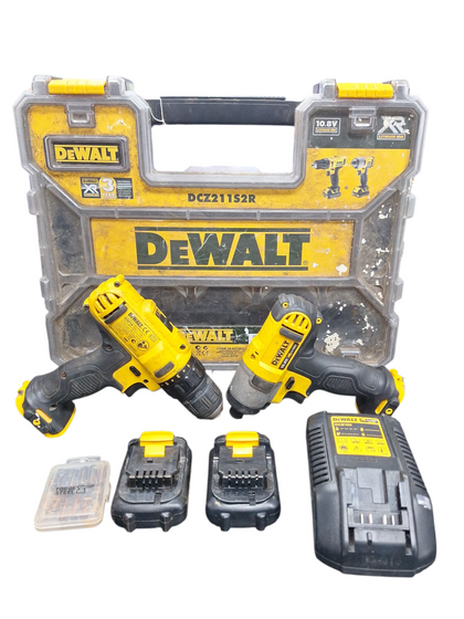 DEWALT 12V XR TWIN PACK DRILL AND IMPACT DRIVER KIT WITH 1X 1.5AH AND 1X 3AH BATTERY