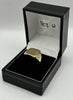 375 HALLMARKED 9CT, YELLOW GOLD RING, SIGNET WITH SMALL STONE, SIZE U, 6.5G, BOXED