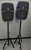Pyle 1000W Bluetooth PA System – Portable 26cm DJ Speakers with Stands **Collection Only**