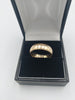 9K Solid Gold Band/Ring with Patterned Outline, Weight: 4.1Grams, Size R - Box Included