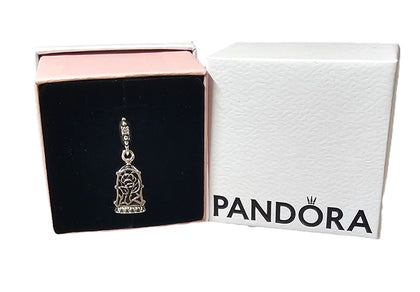 PANDORA Disney Beauty and the Beast Enchanted Rose Dangle Charm