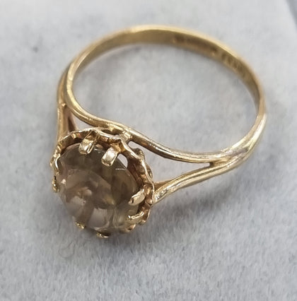 9ct gold smokey quartz ring