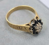 18ct Yellow Gold Diamond Sapphire Ring Size "M"