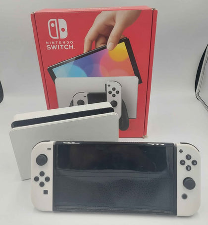 Nintendo Switch OLED Console 64GB - White Joy-cons - Boxed With Dock & Charger