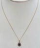 9ct Gold Necklace Purple Pendant 18"
