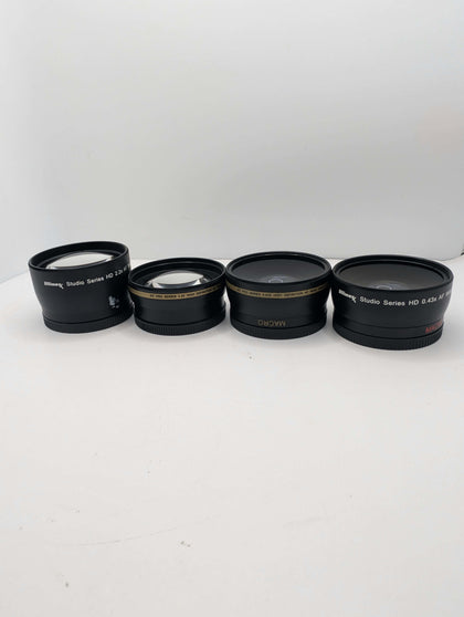 Set Of 4 Lens Conversion Attachments - 2x Macro, 2x Telephoto