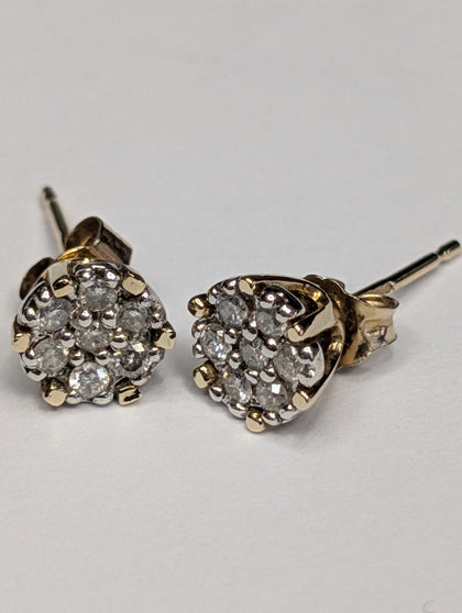 9ct gold diamond earrings