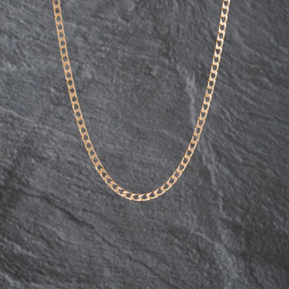 9ct Yellow Gold Square 22 Inch Curb Chain 9 grams