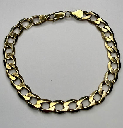 9ct Solid Gold Curb Bracelet 8.5-9”