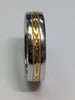 18CT Gold & Platinum 2 Tone Patterned Ring Size T 1/2