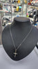 9CT WHITE GOLD NECKLACE with DIAMOND CROSS