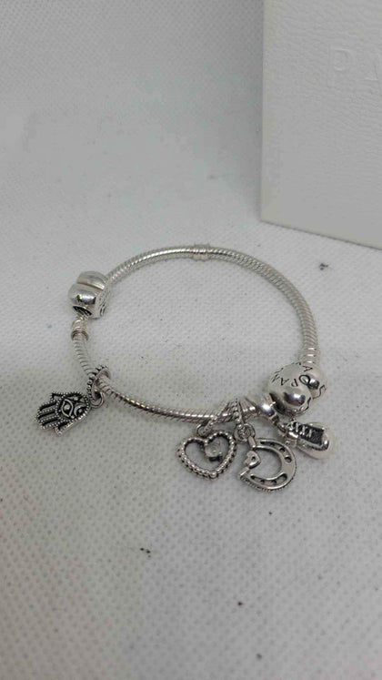 Pandora (ALE 925) Sterling Silver Charm Bracelet With 7x Assorted Charms - Boxed - 7