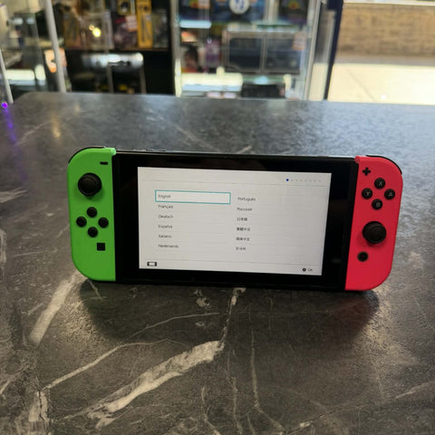 Nintendo Switch console with Green/Pink Joycons 32GB Black Console Only